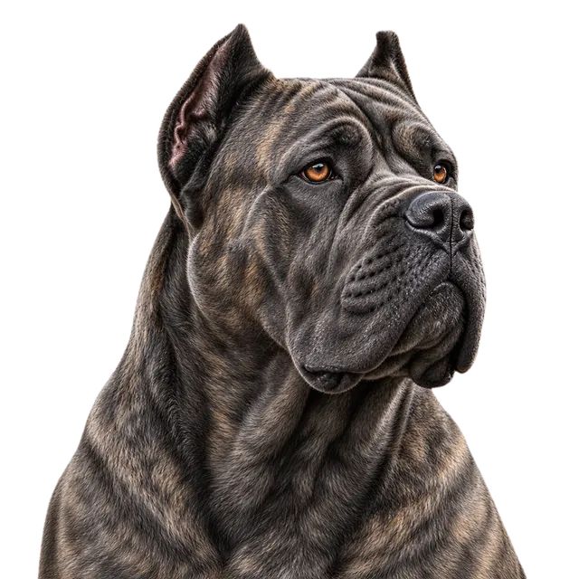 Gray brindle Cane Corso portrait